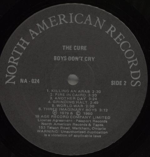 The Cure Boys Don't Cry Canadian vinyl LP album (LP record) (72932)
